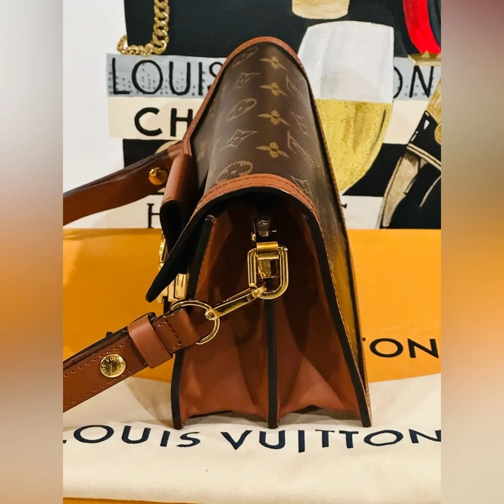 🔥 LOUIS VUITTON REVERSE MONOGRAM MINI DAUPHINE SHOULDER BAG FULL INCLUSION - Picture 13 of 17